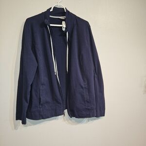 Navy Blue Zip-Up Jacket